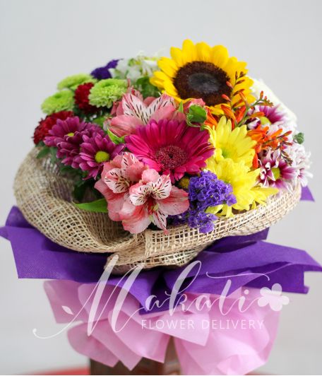 A Bouquet of Mixed Colorful Flowers