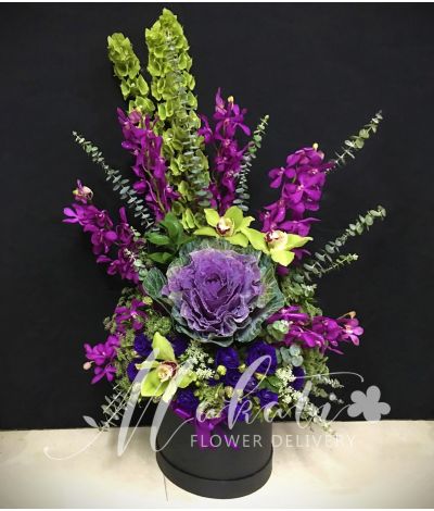 Vertical Purple Orchids