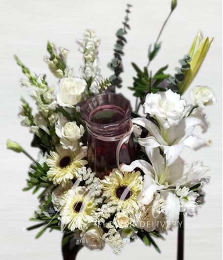 Beautiful Mixed White Urn Flower Arrangement