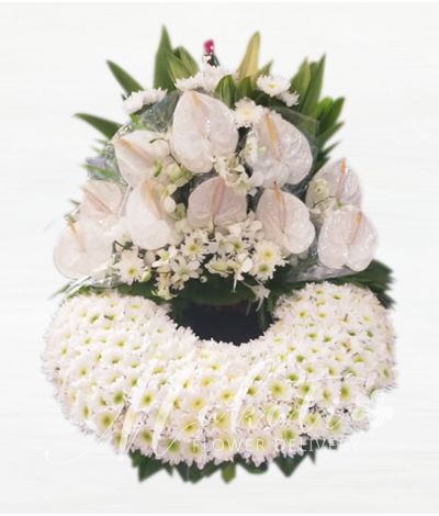 Elegant White Mixed Urn Flower Arrangement