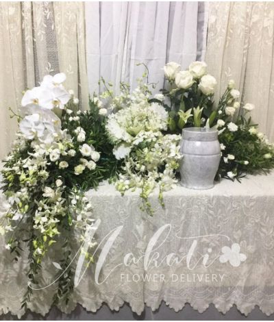 White Elegant Urn Flower Arrangement